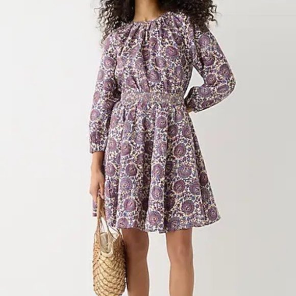 J. Crew Dresses & Skirts - J.Crew Palermo Smocked-Waist Mini Dress in Floral Bouquet Linen